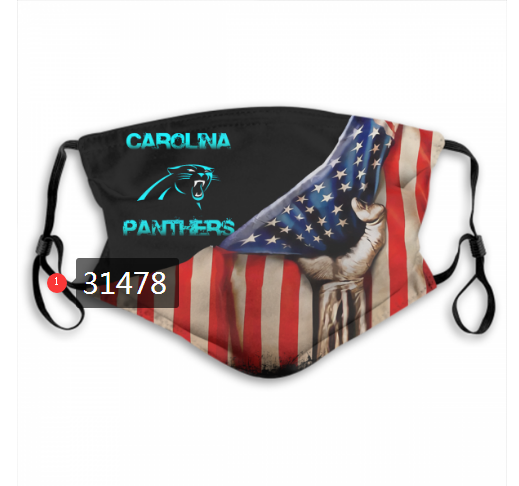 NFL 2020 Carolina Panthers 108 Dust mask with filter->nfl dust mask->Sports Accessory